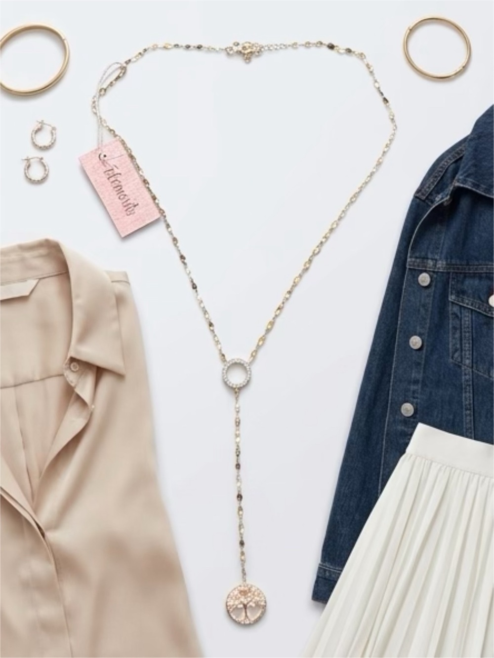 Element Gold Necklace with Circle Pendant